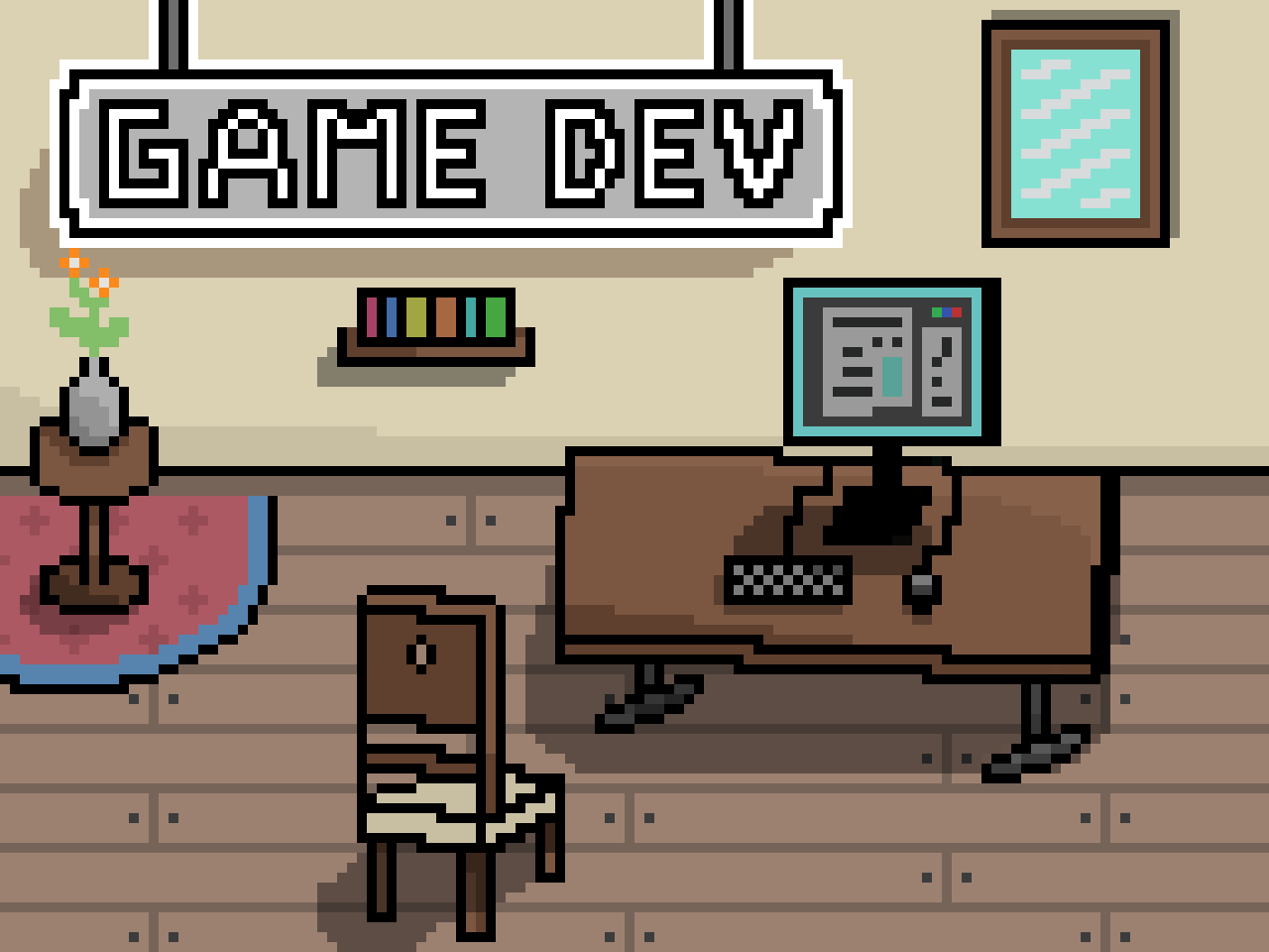 Home office space Pixel Art